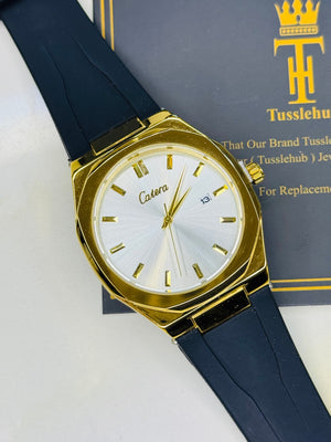 Black and grey gold watch