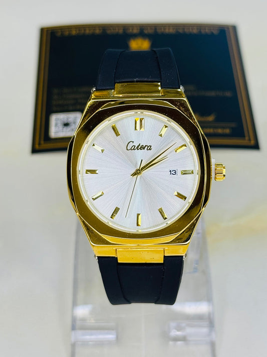 Black and grey gold watch